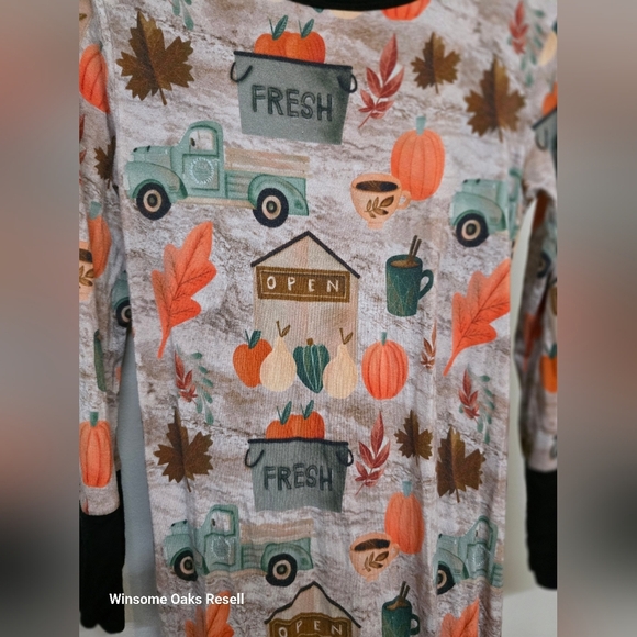 Colorful Fall-Themed Pajama Set - Picture 3 of 5